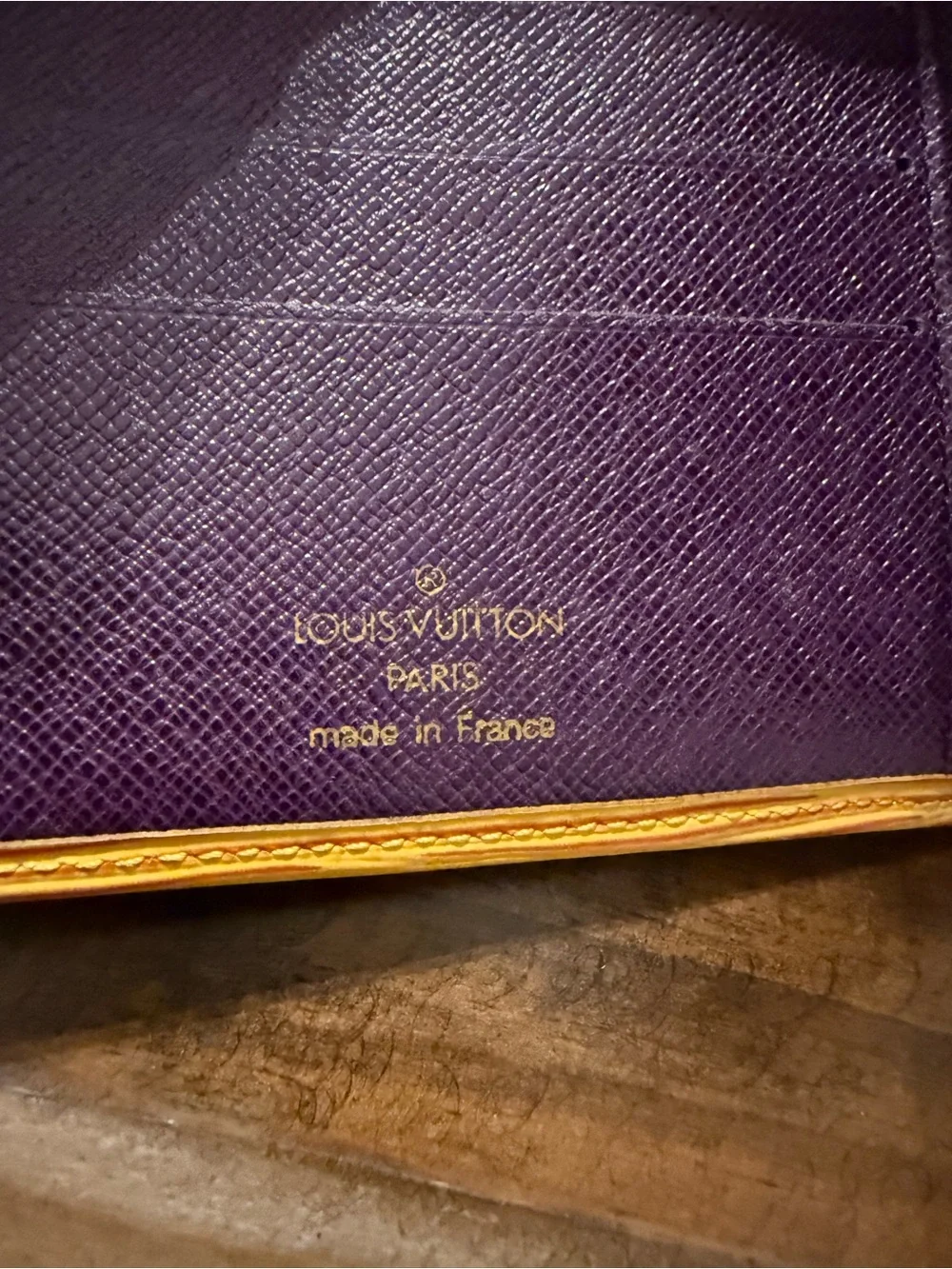 Louis Vuitton Purple Epi Leather Cardholder with Gold Trim